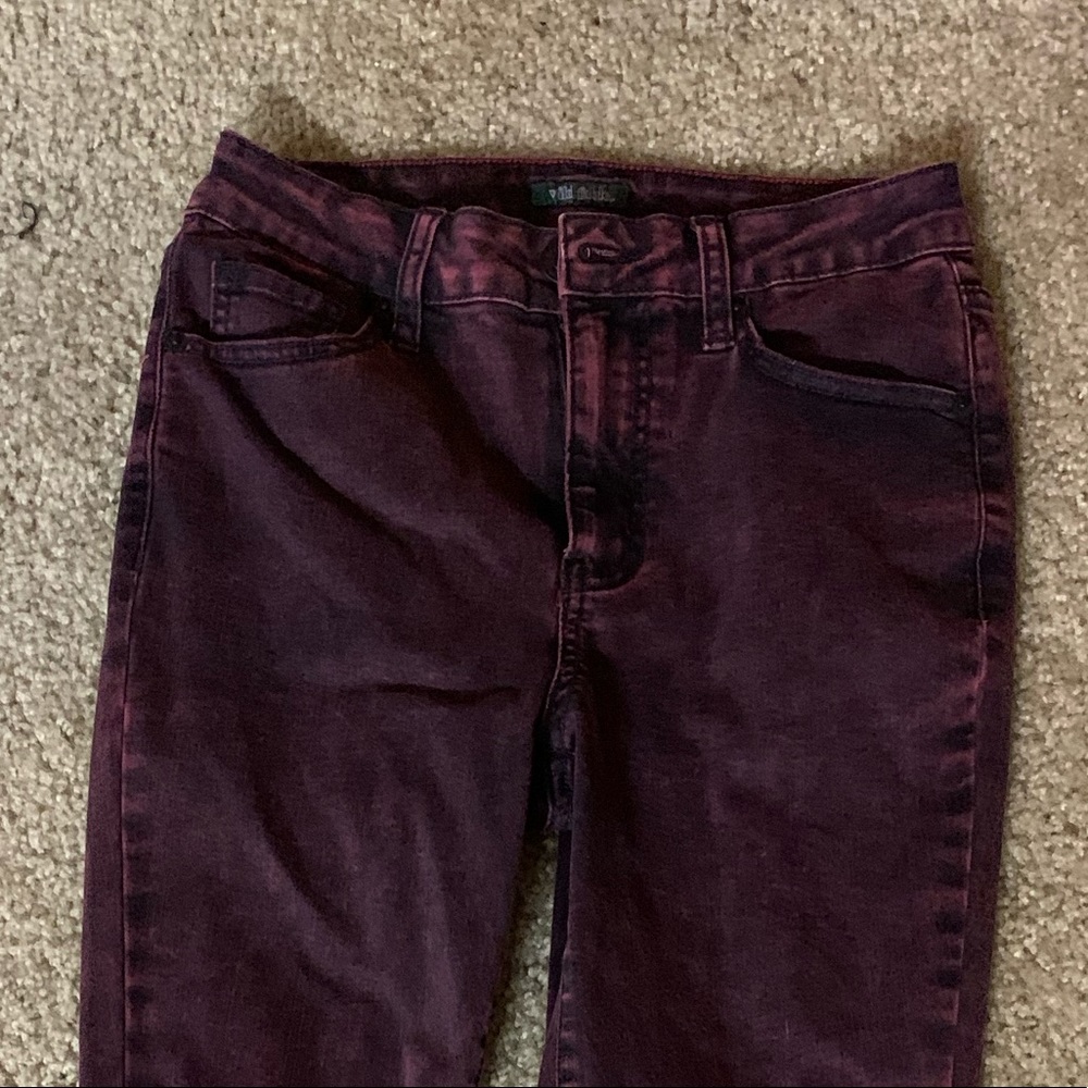 Maroon faded jeans